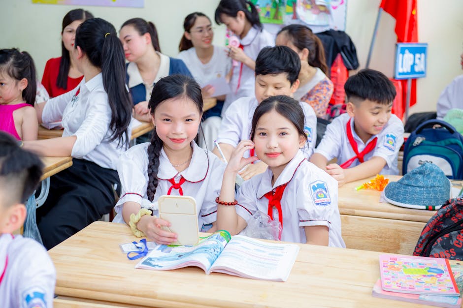 Students engaged in classroom activities in Hanoi, Vietnam